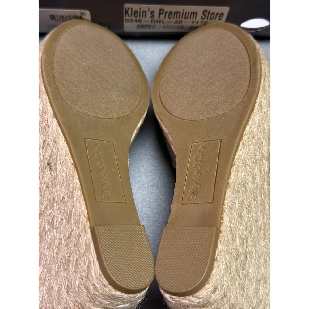 Style & Co Seleeney Light Taupe Espadrille Wedge Sandals 6M F42199